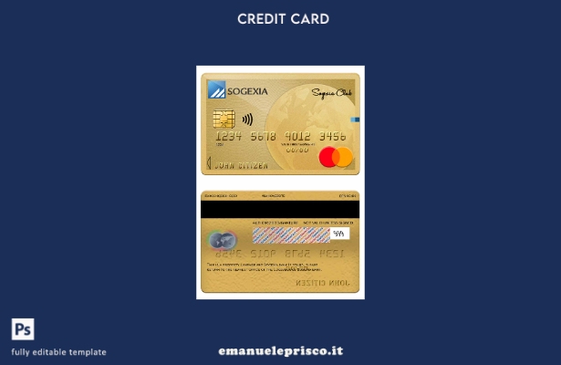 modello di mastercard della banca lussemburghese Sogexia in stile verificato